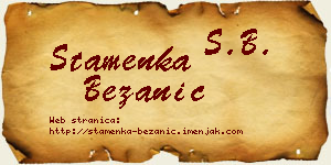 Stamenka Bežanić vizit kartica